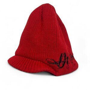 Y2K Dickies Red Fleece Lined Beanie Vintage Embroidered Logo